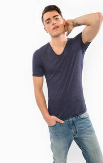 Футболка синего цвета с круглым вырезом Drykorn