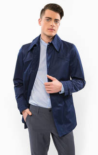 Укороченный синий тренчкот на пуговицах Drykorn