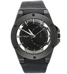 Часы с круглым циферблатом и кожаным браслетом Kenneth Cole