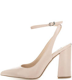 Бежевые кожаные босоножки на ремешке Guess