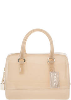 Маленькая бежевая сумка с одним отделом Furla