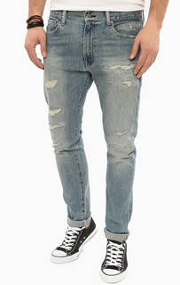 Синие зауженные джинсы с заплатами D&S Ralph Lauren