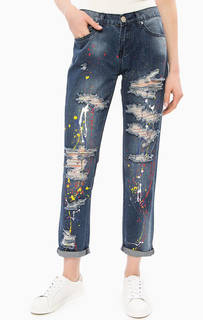 Рваные джинсы бойфренд с ярким принтом Glamorous