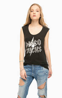 Хлопковая майка с отделкой пайетками Replay