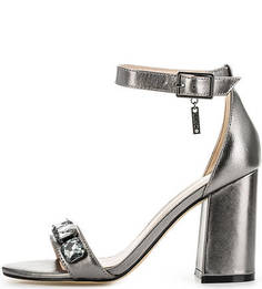 Серебристые кожаные босоножки Liu Jo