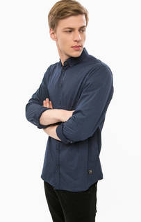 Темно-синяя хлопковая рубашка с принтом Blend