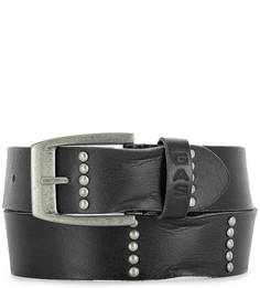 Широкий кожаный ремень с отделкой металлом Gas