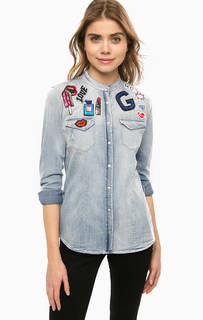 Джинсовая рубашка с нашивками Gas
