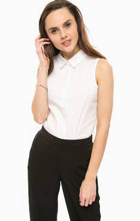 Белая хлопковая рубашка без рукавов Vero Moda