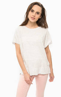 Серый джемпер с короткими рукавами в полоску Mustang