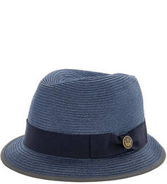 Плетеная синяя шляпа с широкой лентой Goorin Bros.