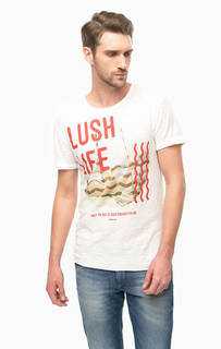 Белая футболка с принтом Tom Tailor Denim