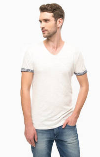 Белая футболка с треугольным вырезом Tom Tailor Denim