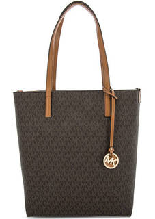 Коричневая сумка с логотипом бренда Michael Michael Kors