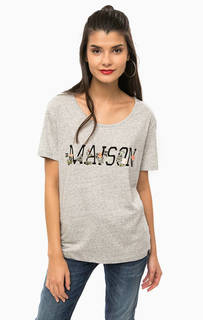 Серая футболка с вышивкой Scotch&Soda