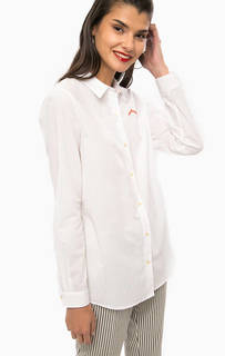 Белая хлопковая рубашка в полоску Scotch&Soda