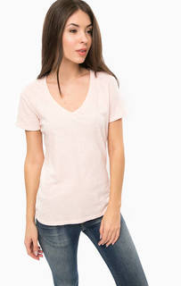 Хлопковая футболка с треугольным вырезом Armani Jeans