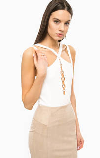 Топ-боди белого цвета с молнией на спине Marciano Guess