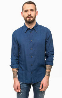 Синяя хлопковая рубашка с длинными рукавами Gas