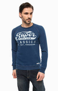 Синий хлопковый свитшот Superdry