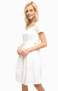 Белое хлопковое платье с карманами на молнии Pennyblack