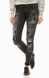 Рваные черные джинсы скинни MET