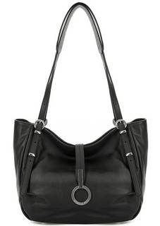 Черная кожаная сумка с двумя ручками Tosca BLU