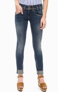 Зауженные джинсы с заломами и потертостями Fornarina