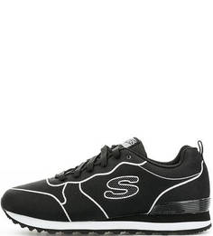 Черные текстильные кроссовки на шнурках Skechers
