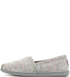 Серые текстильные слипоны Skechers