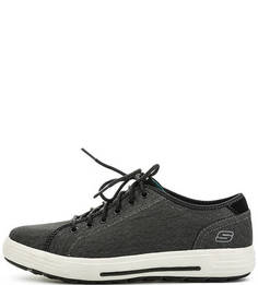 Серые текстильные кеды на шнурках Skechers