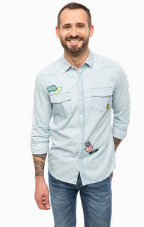 Рубашка из денима с нашивками Tom Tailor Denim