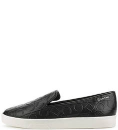 Черные слипоны из натуральной кожи Calvin Klein Jeans
