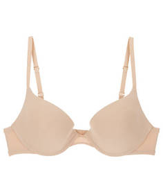 Бежевый бюстгальтер на косточках с эффектом пуш-ап Wonderbra