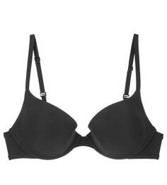 Черный бюстгальтер на косточках с эффектом пуш-ап Wonderbra