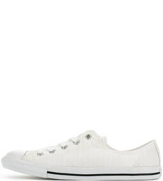 Белые текстильные кеды на шнурках Converse