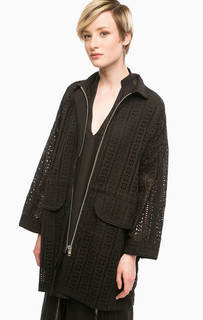 Ажурное черное пальто из хлопка Religion