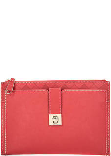 Клатч красного цвета на молнии Trussardi Jeans