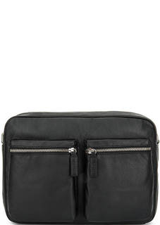 Черная кожаная сумка на молнии Picard