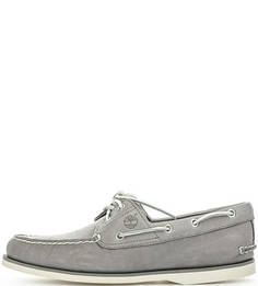 Серые кожаные топсайдеры Timberland