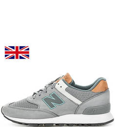Серые замшевые кроссовки на шнурках New Balance