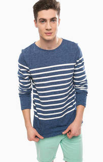 Синий хлопковый джемпер в полоску Scotch&Soda