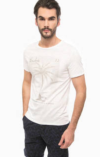 Белая футболка с круглым вырезом Mustang