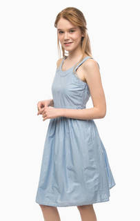 Синее платье из хлопка с расклешенной юбкой Pennyblack