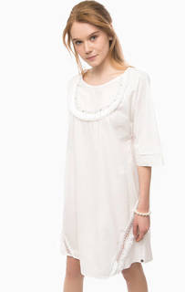 Белое платье из хлопка с декоративной отделкой Pennyblack