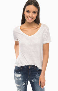 Льняная футболка с треугольным вырезом Armani Jeans