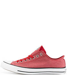 Красные текстильные кеды на шнуровке Converse