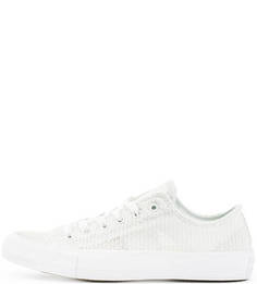 Белые текстильные кеды на шнуровке Converse