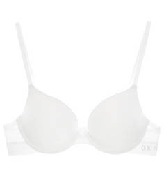 Белый бюстгальтер на косточках с эффектом пуш-ап Dkny