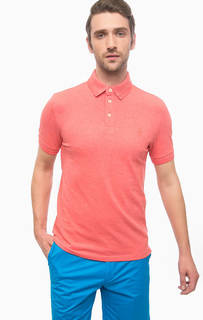Хлопковая футболка поло кораллового цвета Marc Opolo